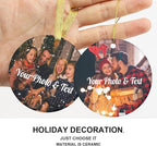 Personalized Christmas Ornaments 2025 Photo Ornament Christmas Tree Custom Ornaments with Picture Customized Ornaments for Family Couples Wedding Xmas Tree Home Decorations Set of 4