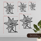 Wita Home Leaf Branch Metal Wall Art, Minimalist Botanical Outdoor and Indoor Decor, Powder-Coated Steel, Weather-Resistant Garden Patio Wall Sculpture, Modern Nature Inspired Design (32×29 inches)