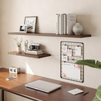 Wall Shelf Set of 2, Walnut Floating Shelves 24 in W x 10 in D x 1 in H, Wooden Floating Wall Shelf with Invisible Brackets for Living Room/Bedroom/Bathroom/Kitchen Storage and Decor