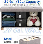 BRIAN & DANY 30 Inches Folding Storage Ottoman Bench, Ottoman with Storage Bench for Bedroom, Living Room, Entryway, Foot Rest with Legs, Light Gray