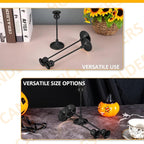 Taper Candle Holder Tall Vintage Metal Candlestick Holders Candle Stick Candelabra for Halloween Thanksgiving Christmas Holiday Wedding (Matt Black, 1 Set (3 pcs))
