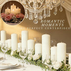 12 Pcs Ivory Pillar Candles Bulk Set, 3 Different Lengths 3 x 3/6/8 Inch (4 Each), Dripless Unscented Smokeless,Hurricane Candles,Gives You a Better Atmosphere When Organizing an Event Party.