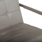 Camber Modern Accent Chair in Blended Leather, Pewter Gray/Mushroom