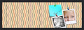 PinPix 36x12 Inch Cork Bulletin Board. This Decorative Framed Pin Board Comes with Multi Color Waves Design and a Satin Black Frame. Ideal for Home Office Decor or Message Board (PinPix-565)
