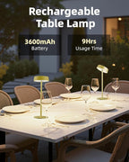 Cordless Lamp, Outdoor Waterproof, Dimmable Touch Control 3 Color Temperature, Battery Operated Portable, RGB, LED Memory Function, Rechargeable Table Lmap, Desk Lamp, Patio Dinning Restaurant Kitchen