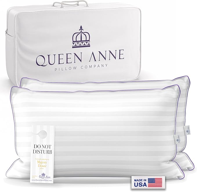 Queen Anne Hotel Collection Pillows – Luxury Down Alternative Bed Pillows (King Soft) – Ultimate Comfort, Hypoallergenic, Made in The USA