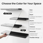 BAYKA Wall Shelves for Bedroom Decor, Floating Shelves for Living Room Kitchen Storage, Wall Mounted Rustic Wood Floating Shelves for Kids Books, Corner Shelf for Bathroom(Gray White，Set of 4)