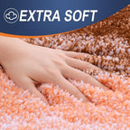 OLANLY Bathroom Rug Set 2 Piece, Soft Absorbent Microfiber Bath Rug Set, Non-Slip, Machine Wash Dry, Plush Shaggy Bath Mats for Bathroom (47"x20"+24"x16", Orange)