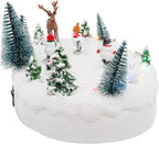 Snowmen Outdoor Skating Rink Park LED Lights Animated Christmas Village with Motion and Sound 10" x 7" x 5"