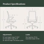 Branch Verve Chair - High Performance Executive Office Chair with Contoured Back and Adjustable Lumbar Support - High Density Foam Cushion and 3D Knit Back - Fits 5' to 6', Up to 275 lbs, Coral