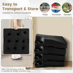 Tangkula 4-Piece 20L Cantilever Offset Patio Umbrella Base, 284 Lbs Heavy-Duty Water & Sand Filled Umbrella Stand, Square Weighted Plate Set with Easy-Fill Spouts, Black