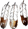 HG Artworks Metal Wall Accent Feather Trio Southwestern Decor Accents