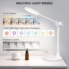 Desk Lamp for Home Office, 800LM Bright Eye-Caring Desk Light, 2900K-5800K Dimmable Table Lamps, Touch Control Computer Light for Reading,Dorm Study