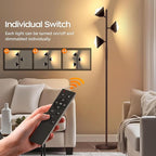 36W RGBCW Floor Lamp, Color Changing LED Tree Floor Lamp, Stepless Dimmable Tall Standing Lamp with Remote & Touch Control, 2700K-6500K Modern Floor Lamps for Living Room, Bedroom, Gaming Room - Brown
