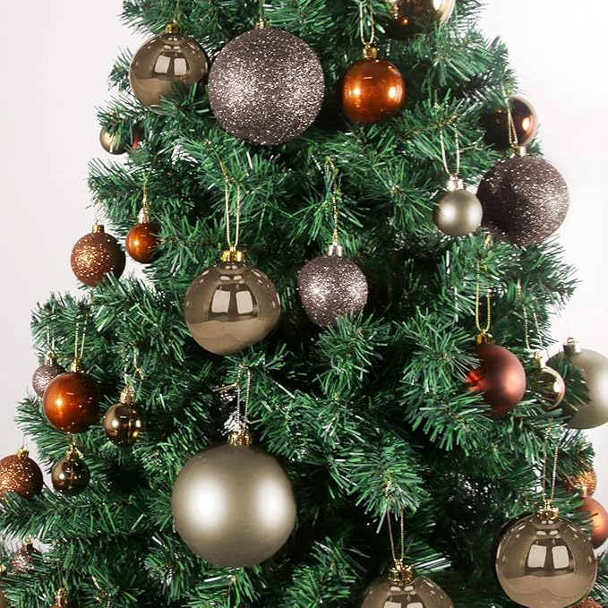 Vintage Copper 1.6" Small Christmas Balls Christmas Tree Decoration Ornaments Shatterproof Hanging Balls for Birthday Halloween Holiday Wedding Decorations Set of 24pcs