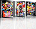 Novatique Banksy Canvas Wall Art for Bedroom Colorful Graffiti Pictures Wall Decor Graffiti Street Print Pictures for Bedroom Living Room Decor,16" x 24" x 3Pcs