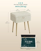 SONGMICS Vanity Stool Chair with Storage, Makeup Stool, Footrest Footstool Ottoman+H6:H29, Metal Legs, Adjustable Feet, for Living Room, Bedroom, Makeup Room, Cappuccino Beige ULOM505LZ02