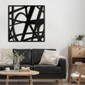 SIGNLEADER Metal Wall Art Decor Abstract Black Stroke Lines Minimalist Modern Abstract Wall Sculpture Hangings Home Decoration for Living Room, Bedroom, Bathroom, Kitchen, Outdoor - 30" Black