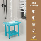 HIPS Shower Benches for Inside Shower, Shower Stool with Space-Efficient Storage Shelf, Waterproof Shower Chair Seat for Spa Bathroom(Sky Blue)