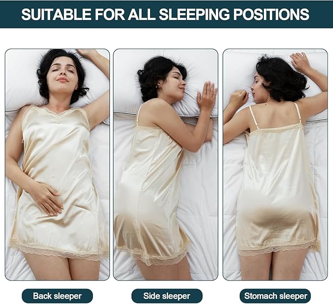 Luxury Down Fiber Pillows Queen Size, Bed Pillows for Sleeping, Pillow for Back, Stomach or Side Sleepers