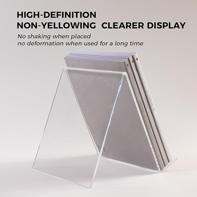 Acrylic Book Stand, Book Display Holder 8.5 x 11, Clear Acrylic Display Easel Transparent Display Stand Holder Tablet Holder for Album, CD, Magazine, Picture, Plate, Artworks, Phone, Tablet