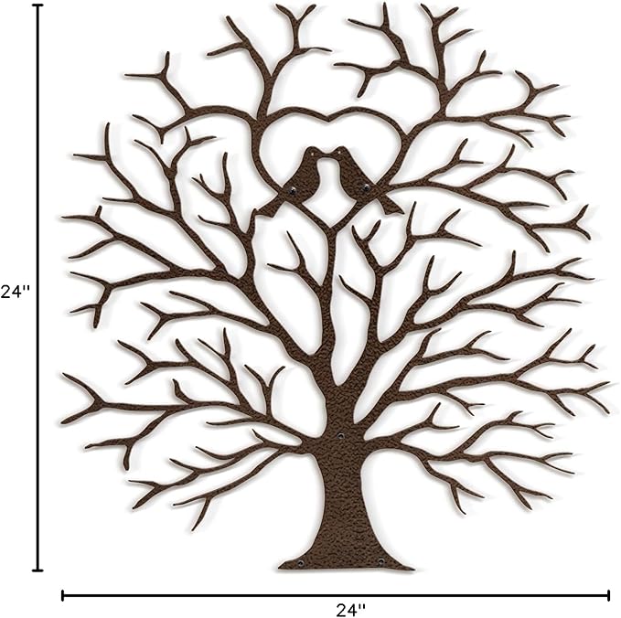 SIGNLEADER Metal Wall Art Decor Heart-Shaped Tree of Love Abstract Wall Sculpture Hangings Home Decoration for Living Room, Bedroom, Bathroom, Kitchen, Outdoor - 24" Bronze
