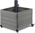 LEWIS&WAYNE Outdoor Umbrella Base with Fillable Planter Box Heavy Duty Patio Umbrella Stand with 4 Wheels Rolling Umbrella Holder for Outdoor Patio Deck Garden