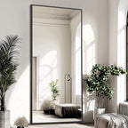 Full Length Mirror, 76"x34" Oversized Floor Mirror Free Standing, Large Full Body Mirror for Bedroom Living Room Gym, Black Mirror Full Length with Tempered Glass