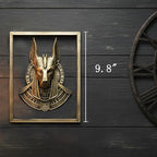 JJALIGHTS Animal Heads Wall Decor Anubis Resin Sculptures Anubis the Jackal-headed God Wall Hanging Decoration Imitation Copper vintage Wall Sculpture for Living Room Bedroom Office