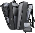 Vacuum Backpack for Men, 50L Expandable Travel Backpack With Vacuum Seal System, Water Resistant 17.3 Inches Laptop Backpack with USB Charging Port-Not Vaccum Pump Included