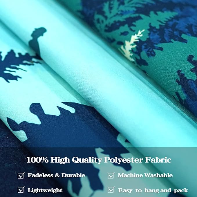 Accnicc Mountain Tapestry Nature Forest Tree Tapestries for Bedroom Aesthetic Starry Night Moon Stars Tapestrys Wall Hanging Teal Abstract Wall Tapestry for Dorm Living Room (Teal, 80'' × 60'')