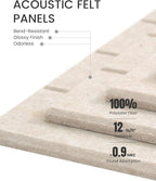 Fluxynara Felt Bulletin Board Tiles Large 36" x 24" Cork Board Alternative-6 Pack with 40 Adhesive Tabs, Thick Slat Wall Panels for Office Decor, Push Pin Board Wall Organizer Alternative - Oatmeal