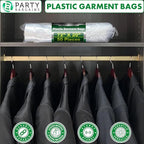 Party Bargains 72x20 Inch Clear Plastic Garment Bags, 100 Pack