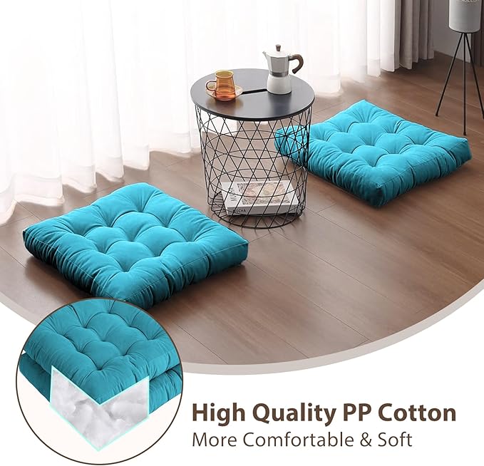 Tiita Outdoor Cushions Square Floor Pillow Thicken Tufted Seat Pad Large Floor Cushion for Yoga Meditation Living Room