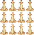 Taper Candle Holders Set of 12 - Victorian Style Gold Vintage Modern Decor, Table Mantel Centerpiece for Wedding Housewarming