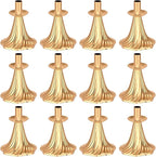 Taper Candle Holders Set of 12 - Victorian Style Gold Vintage Modern Decor, Table Mantel Centerpiece for Wedding Housewarming