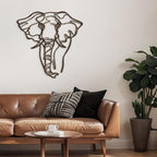 SIGNLEADER Metal Wall Art Decor Elephant Minimalist Modern Abstract Wall Sculpture Hangings Home Decoration for Living Room, Bedroom, Bathroom, Kitchen, Outdoor - 24" Bronze