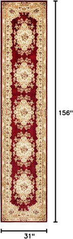 Rugs.com Chateau Collection Rug - 13 Ft Runner Red Medium Pile Rug
