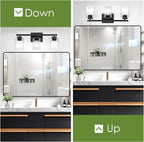 BesLowe 3-Light 19" Bathroom Light Fixture, Modern Black Vanity Light, Bathroom Lighting Fixtures Over Mirror, Matte Black Wall Sconce Lamp, Wall Lights for Living Room Bedroom Hallway
