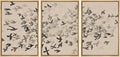 MUDECOR Framed Wall Art Print Set Minimalist Subtle Birds in Motion Illustrations Modern Art Boho Decorative Colorful Chic for Living Room, Bedroom, Office - 16"x24"x3 Natural
