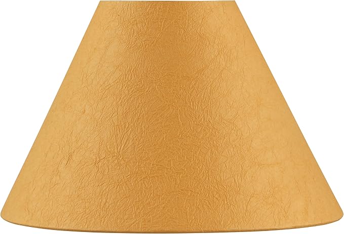 Aspen Creative 56041, Hardback Empire Transitional UNO Lamp Shade, Carrot Orange Parchment Wrinkled Paper, 4" Top x 10" Bottom x 7" Slant Height, Slip 33mm