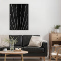 SIGNLEADER Metal Wall Art Decor Zebra Stripe Minimalist Modern Abstract Wall Sculpture Hangings Home Decoration for Living Room, Bedroom, Bathroom, Kitchen, Outdoor - 30" Black