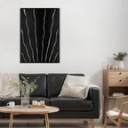 SIGNLEADER Metal Wall Art Decor Zebra Stripe Minimalist Modern Abstract Wall Sculpture Hangings Home Decoration for Living Room, Bedroom, Bathroom, Kitchen, Outdoor - 30" Black