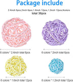 Patelai 36 Pcs Wicker Rattan Balls Decorative Balls for Vase Centerpiece Bowls Orbs Filler for Home Decor,4 Sizes
