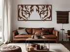 Vailla Tiger Eyes Wood Wall Art Decor Wooden Tiger Head Wall Hanging Sculpture Wooden Animal Modern Wall Home Decoration Nature 3D Textured Sculptures for Living Room Bedroom Office Dinnig Room