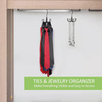 Belt Hanger, Rotatable Belt Organizer for Closet, Accessories Rack, Space Saving Hanging Holder Storage Hook for Belt, Tie, Scarf, Purse, Bra, Tank Top, Black
