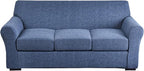 KRFOONN 4 Piece Printed Sofa Couch Cover for 3 Cushion Couches Stretch Sofa Slipcovers with 3 Separate Seat Cushion Covers Washable Furniture Protector with Elastic Bottom (Sofa, A1)