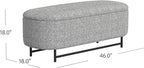 HomePop Ellipse Modern Storage Bench with Metal Legs |Homepop Home Décor|Bench with Storage for Living Room & Bedroom - Gray
