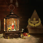 Christmas Lantern with USB+ Music Christmas Water Lantern Snow Globe Portable Creative Cute Christma Decorations and Charming Gifts (Elderly Deer)