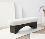 SAFAVIEH Couture Collection Carsen Ivory Boucle/Black Bench (Fully Assembled)